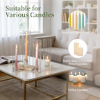 Glasseam Hurricane Taper Candle Holders: 3 Pcs Glass Candlestick for Table - Image 6