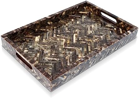 Handicrafts Home Resin Inlay Decorative Serving Ottoman Tray,17x11 by HandicraftsHome