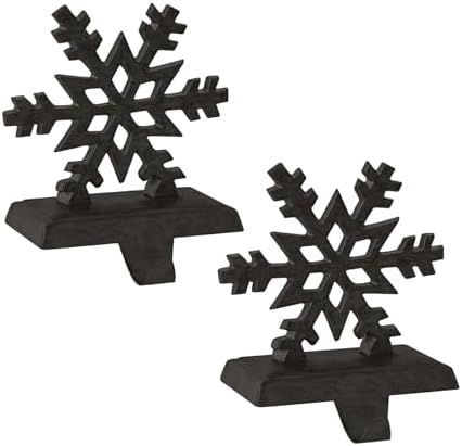 Park Designs Snowflake Stocking Hanger Set of 2, Black by ParkDesigns