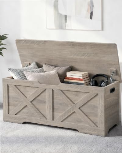 Timberer 47.2" Storage Chest, Wooden Storage Bench, Entryway Shoes Bench - Image 2