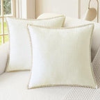 CaliTime Decorative Couch Throw Pillow Covers 26 X 26 Inches Cream by CaliTime