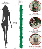 WANNA-CUL Pre-Lit 6ft Red White Christmas Garland with 30 LED Lights - Image 3