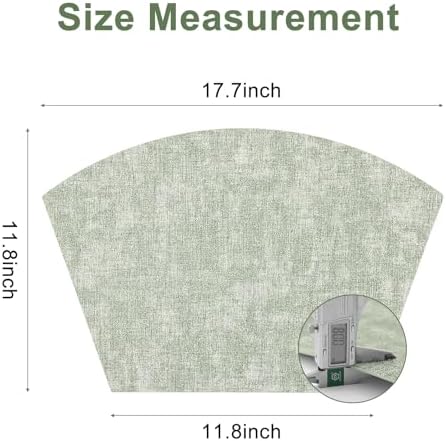 Homaxy Wedge Faux Leather Placemats for Round Table, Set of 4, Grass Green - Image 5