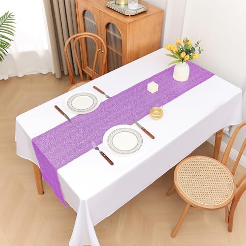 Sugargirl 10 Packs 12 x 72 inches Sequin Table Runner, Glitter Lavender Table Runner for Birthday Party Supplies Wedding Holiday Celebration Event Decorations - Image 2