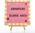 10"×10" Felt Letter Board with LED Lights & Stand, First Day of School Sign by ANPHSIN