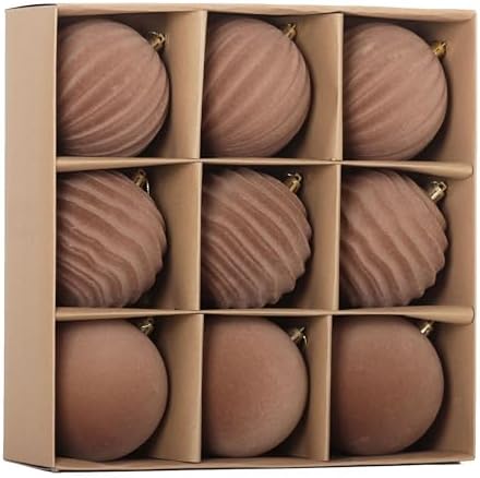 4In Velvet Ornaments for Christmas Tree,9Pcs Large Christmas Ornament Set by Senjie