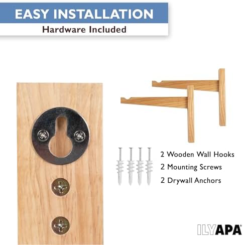 Ilyapa 2 Pack Wood Hanging Plant Hooks for Wall - 9 in. Hook Plant Hanger Indoor Brackets for Baskets & Macrame, Wall Planters Indoor Plants Holder - Image 4