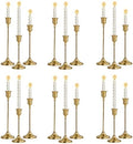 6 Sets Candle Holder Brass Metal Candlestick Holders - Vintage Modern Metal Taper Candle Holders, Decorative Centerpiece for Table Mantel, Wedding Kitchen Home Decor, Wedding Gift,18Pcs by Unknown