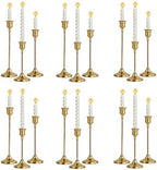 6 Sets Candle Holder Brass Metal Candlestick Holders - Vintage Modern Metal Taper Candle Holders, Decorative Centerpiece for Table Mantel, Wedding Kitchen Home Decor, Wedding Gift,18Pcs by Unknown
