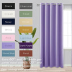 KOUFALL Lavender Purple Curtains for Bathroom Small Window 2 Panels Blackout Short Curtains for Bedroom Kids Girls Room 60x45 Inch Length Orchid Periwinkle - Image 2