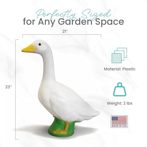 Union Products 23 Inch Front Porch Goose Statue, Lawn Decor Figurine, White - Image 3