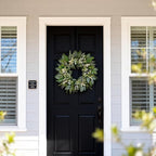 24 Inch Greenery Wreaths for Front Door – Artificial Eucalyptus Wreath with White Berries and Mixed Green Leaves, Year-Round Farmhouse Indoor Outdoor Door Wreath for Spring Summer Home Decor - Image 3
