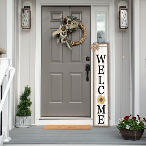 Interchangeable Standing Front Porch Welcome Sign 45"X9" Wood - Image 4