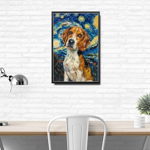 Metal Sign Vintage Tin Sign Beagle'S Starry Night Adventure Inquisitive Beagle in Night for Home Family Room and Seasonal Celebrations Corrosion Resistant Aluminum 6×8 Inches with Metal Frame - Image 3
