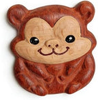 Hand-carved Sculptures, Chinese Zodiac Wooden Carvings, Hand-Carved Wood Sculptures for Home Decor & Gift(Monkeys) by Unknown