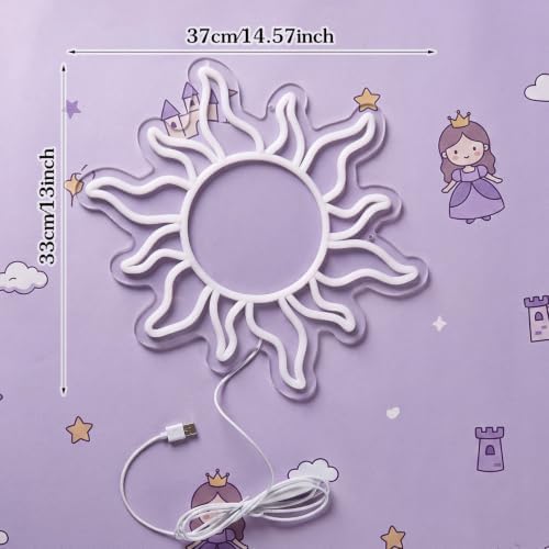 Zhengmy Princess Sun Neon Sign USB Powered LED Light for Princess Decor - Image 2