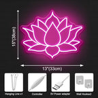 Geometric Lotus Flower Neon Sign – Mandala Style LED Wall Light Dimmable - Image 5