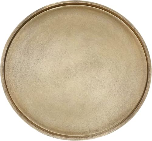 DN DECONATION Gold Tray, 14.76“ Decorative Trays for Coffee Table, Farmhouse Tray, Round Wooden Trays for Living Room Decor by DNDECONATION