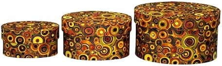 Sarah's Hat Boxes – Orange circles Decorative Gift Box Set of 3 | Elegant Reusable Storage Boxes for Gifts, Keepsakes, Jewelry, or Special Items | Unique Printed Design - Image 4