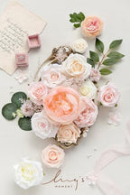 Ling's moment Artificial Pink Flowers Combo, Blush, Grand - Image 5