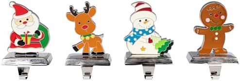 Northlight Set of 4 Christmas Figures Stocking Holders with Silver Base - Image 3