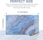 Marble Faux Leather Placemats Set of 4 - Heat Resistant Placemats for Dinner Table, Non-Slip Waterproof Oil-Proof Washable Reusable Placemat for Indoor Outdoor Kitchen Decor, 15.75In*11.81In - Image 5
