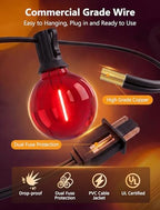 25FT G40 LED Multicolor Christmas String Lights Outdoor, 25 Globe Bulbs - Image 6