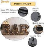 Pooqla BAR Sign for Home Bar Decor, Vintage LED Light Up Bar Sign - Image 3