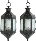 Vela Lanterns Decorative Indoor Hanging Candle Lantern, Clear, 2-Pack by VelaCandleLanterns