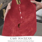 MOSAYT Vinyl Faux Leather Placemats, Set of 8, Red - Image 4
