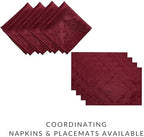 Caiden Elegance Damask Tablecloth, Cranberry - 60" W x 84" L - Image 4