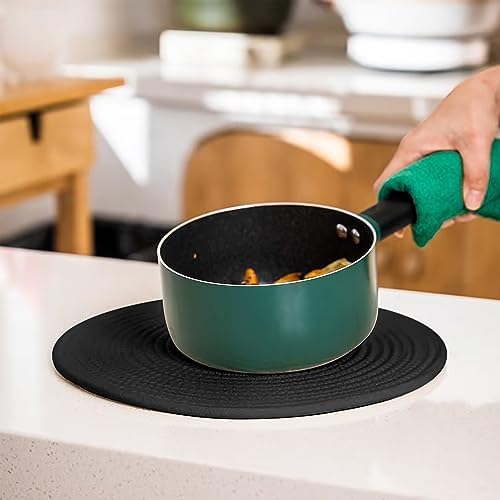 5-Piece Round Cotton Rope Placemats & Holder, Black - Image 5