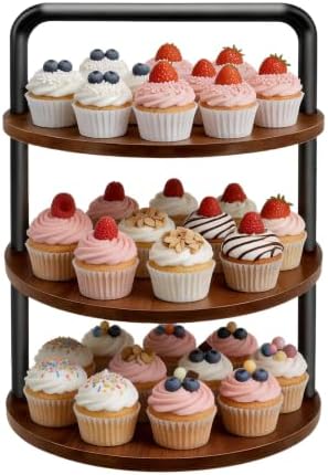 Cupcake Stand, 3 Tier Large Wooden Cupcake Tower for 50 Cupcakes by Unknown