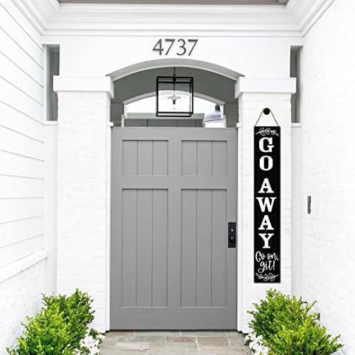 Unwelcome Sign,Go Away Go On Git Vertical Sign for Front Porch,8"*48" Tall Front Porch Decor, Unwelcome Porch Sign Welcome Signs Farmhouse Porch Decor Large Unwelcome Wood Sign - Image 3