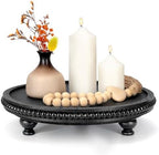 EOSAHR Wood Round Display Riser with Beaded for Modern Home Decor, Black by EOSAHR