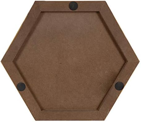 Kate and Laurel Sade Decorative Hexagon Tray with Handles, 16", Concrete Gray and Gold, Modern Tray for Ottoman, Centerpieces, Or Bathroom and Bedroom Decor - Image 6