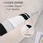 14x36 inch Lumbar Pillow Cover Boho Decor Black White - Image 3