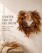 24IN Artificial Brown Eucalyptus Fall Wreath for Front Door - Image 6