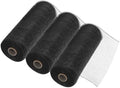 MECCANIXITY 3pcs 10 Inch Poly Burlap Mesh for Wreath, Decorative Mesh Fabric Ribbon 10 Yard for Fall Easter Christmas Flower Bow, Black by MECCANIXITY