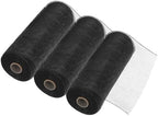 MECCANIXITY 3pcs 10 Inch Poly Burlap Mesh for Wreath, Decorative Mesh Fabric Ribbon 10 Yard for Fall Easter Christmas Flower Bow, Black by MECCANIXITY
