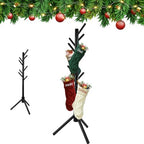 Christmas Stocking Holder Stand, Wooden Christmas Hangers Stand for Hanging Christmas Stocking, 8 Hooks Black by Profully