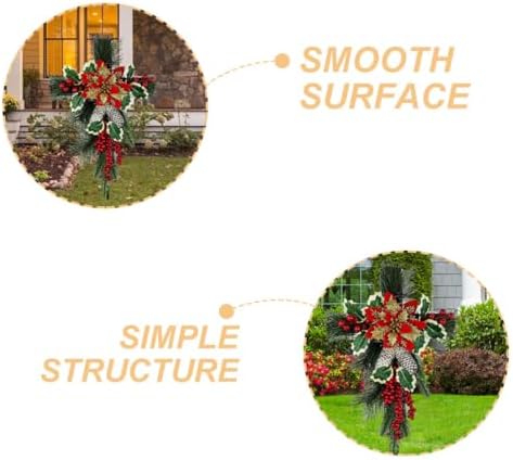 EXCEART Easter Rattan Cross Wreath, 3pcs Cross Shaped Grapevine Wreath Religious Form Base Twig Swag Frame Garland Ring for Church Front Door Wedding 16.9in - Image 3