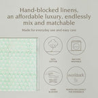 Over&Back Set of 4 Hand-Blocked Placemats - Colorful Dining Table Mat - Each Placemat is Unique - 100% Cotton - Machine Washable - Kitchen and Home Decor - Green Leaf - Image 2