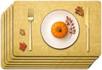 Maxpearl Faux Leather Placemats Set of 6, Easy to Clean, Light Yellow by Maxpearl