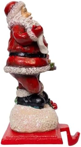 Kurt Adler Santa with Mailbox Stocking Holder, 6.5 Inch Resin Christmas Mantel Stocking Hanger - Image 4