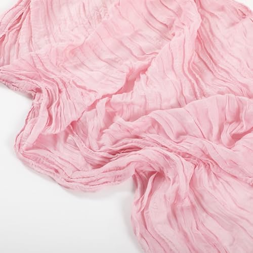 LemonRoad 4 Pcs Cheesecloth Table Runners Boho Gauze Fabric,Dusty Pink - Image 3