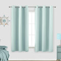 Mint/Seafoam Green Curtains for Bedroom 2 Panels Set,Retro Blackout Grommet Heat Light Blocking Darkening Short Window Curtain Blinds for Baby Room,54 Inch Length Solid Powder Aqua Egg Blue Colored by KOUFALL