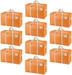 VENO 10 Pack Heavy Duty Moving Bags, Extra Large Storage Bags with Reinforced Handles & Strong Zippers, Foldable & Reusable Moving Box Alternative for Clothes & Dorm Storage by Veno