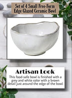 Serene Spaces Living Set of 4 Extra Small Free-Form Edge Glazed Ceramic Bowl, Wedding Planners, Event Stylists, Home Decor, Restaurant Tablescapes, 4" Diameter, 2.25" Tall - Image 5