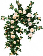 71in Artificial Rose Vine Silk Flower Garland Wedding Garden Decor(Champagn by Unknown